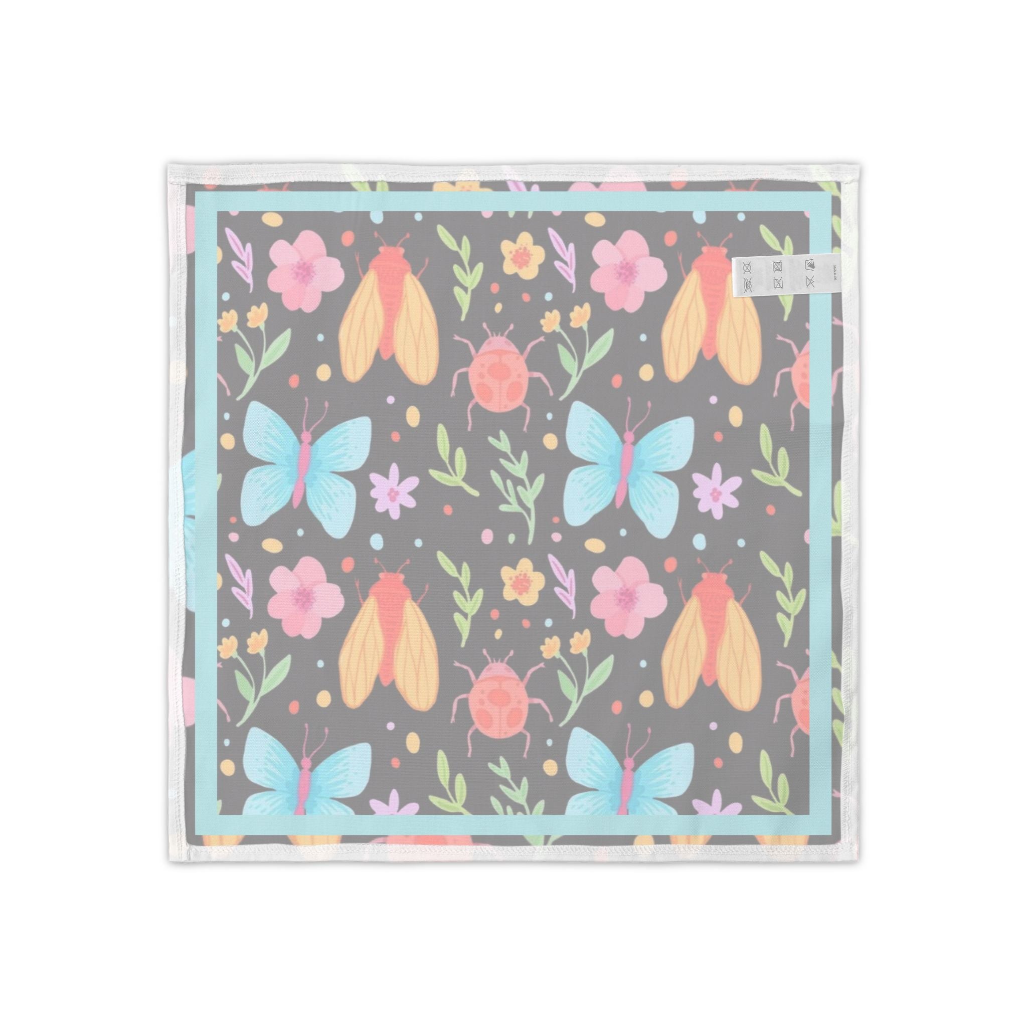 Garden Party Picnic Linens, Patio Table Decor, Whimsical Insect Decorative Cocktail Napkins - Set of 4
