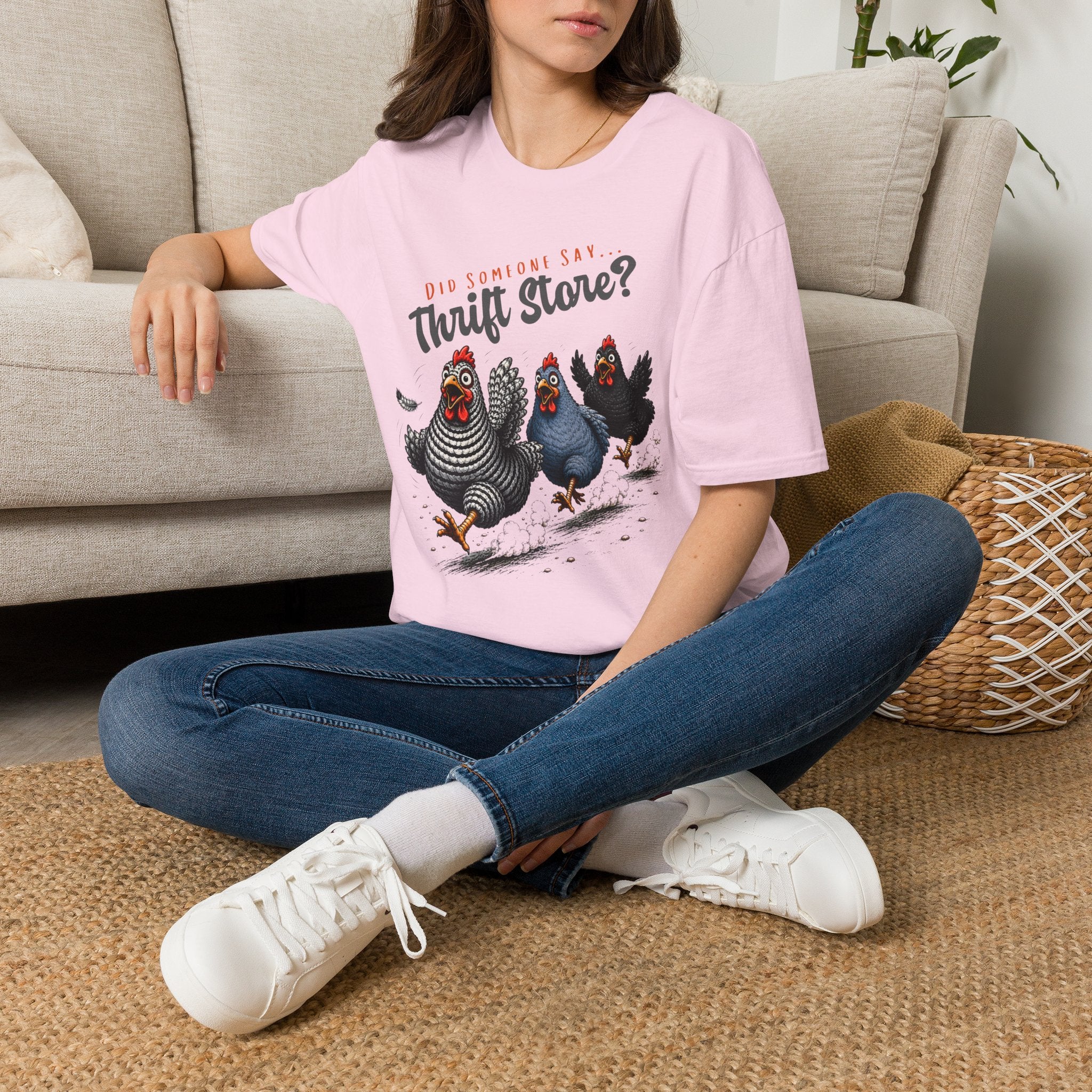 Thrift Store Shirt, Funny Chicken Tee, Gildan64000 Graphic T-Shirt, Thrifter Gift