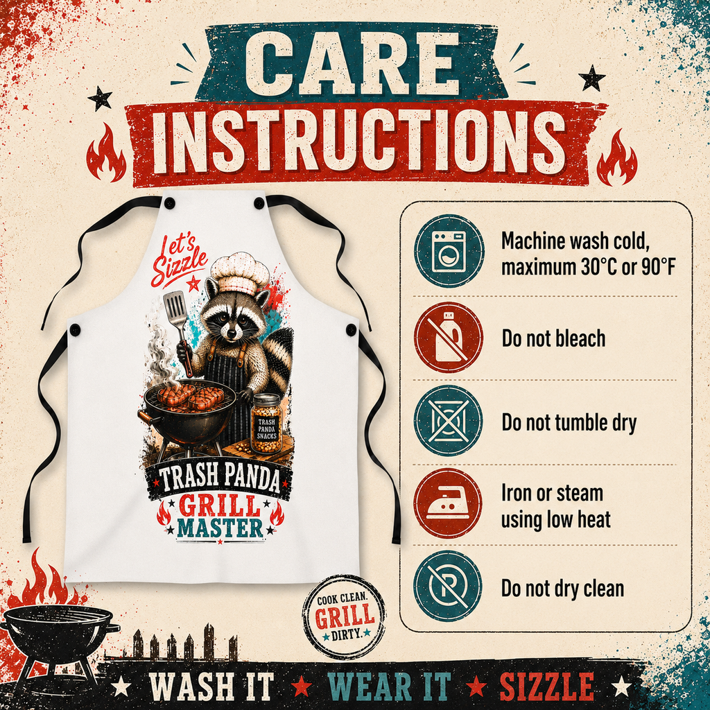 Funny Raccoon BBQ Apron, Trash Panda Grill Master Gift for Him