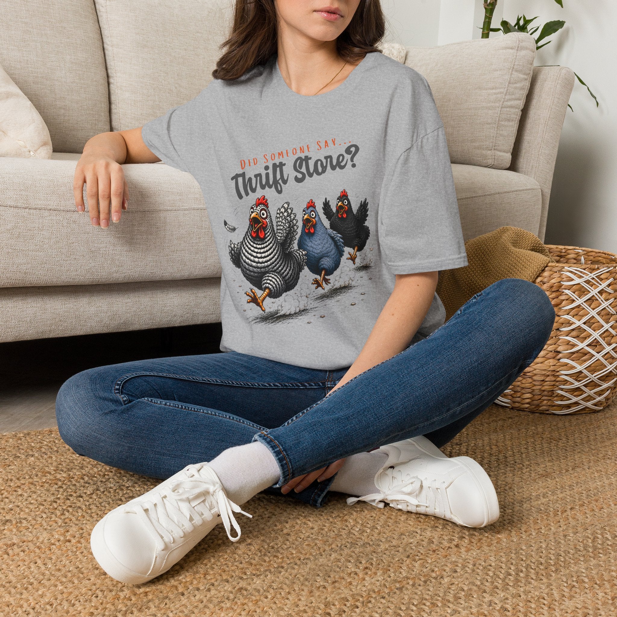 Thrift Store Shirt, Funny Chicken Tee, Gildan64000 Graphic T-Shirt, Thrifter Gift