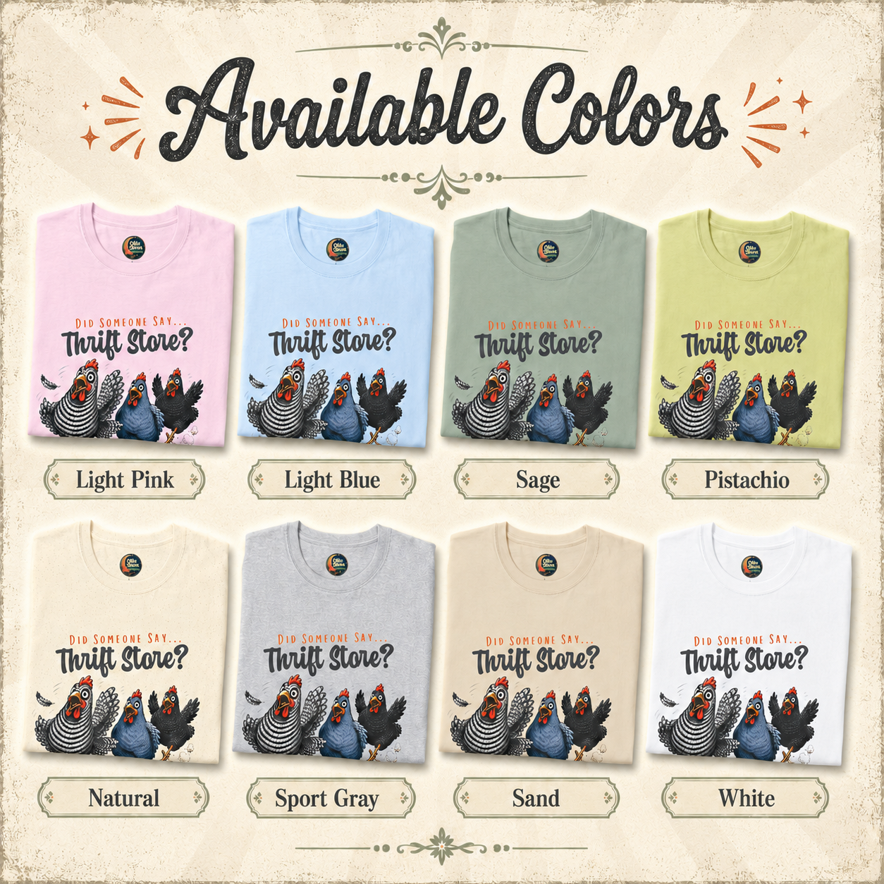 Thrift Store Shirt, Funny Chicken Tee, Gildan64000 Graphic T-Shirt, Thrifter Gift