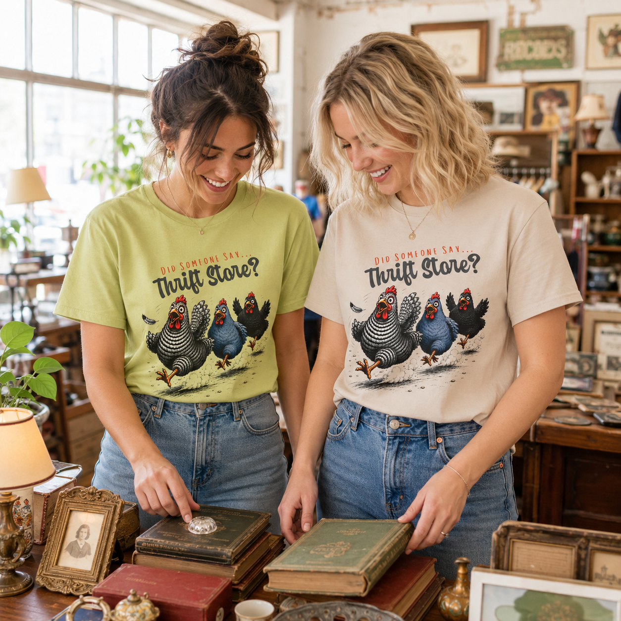 Thrift Store Shirt, Funny Chicken Tee, Gildan64000 Graphic T-Shirt, Thrifter Gift