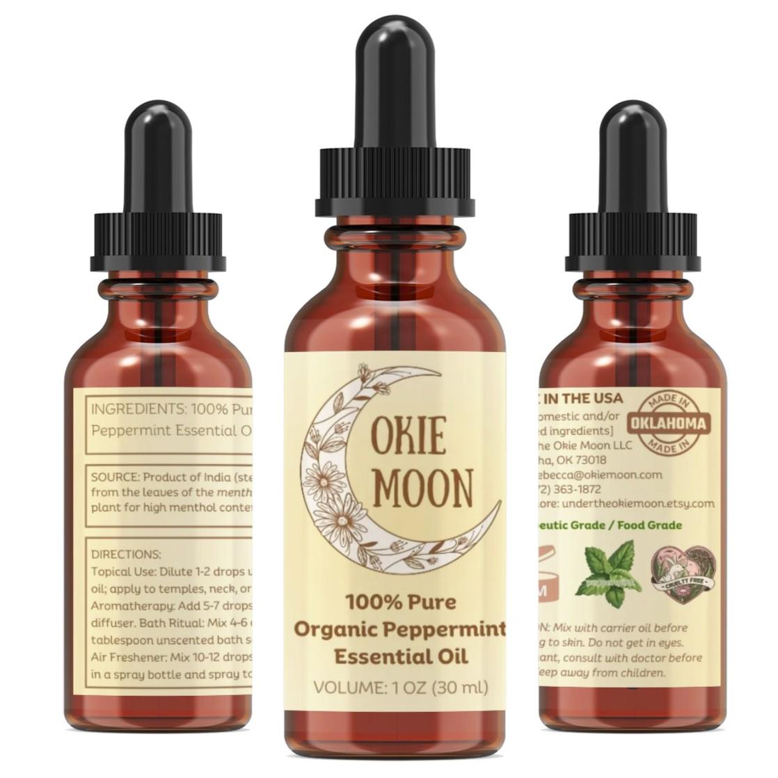 Organic Peppermint Essential Oil: Pure Steam Distilled, Therapeutic Grade, Christian Gift for Women