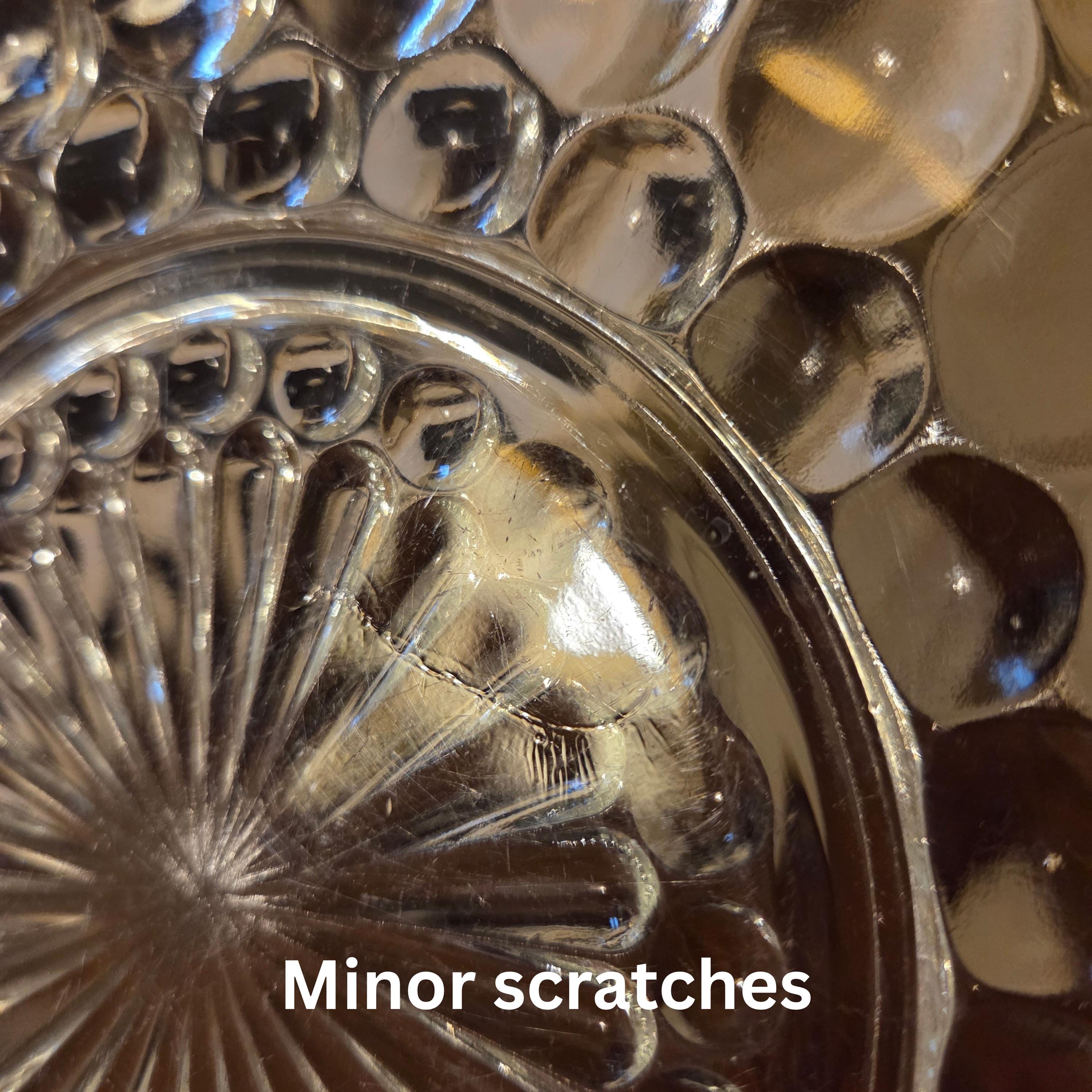 Vintage Hobnail Glass Serving Plate Clear Bubble Pattern 10 Inch Platter