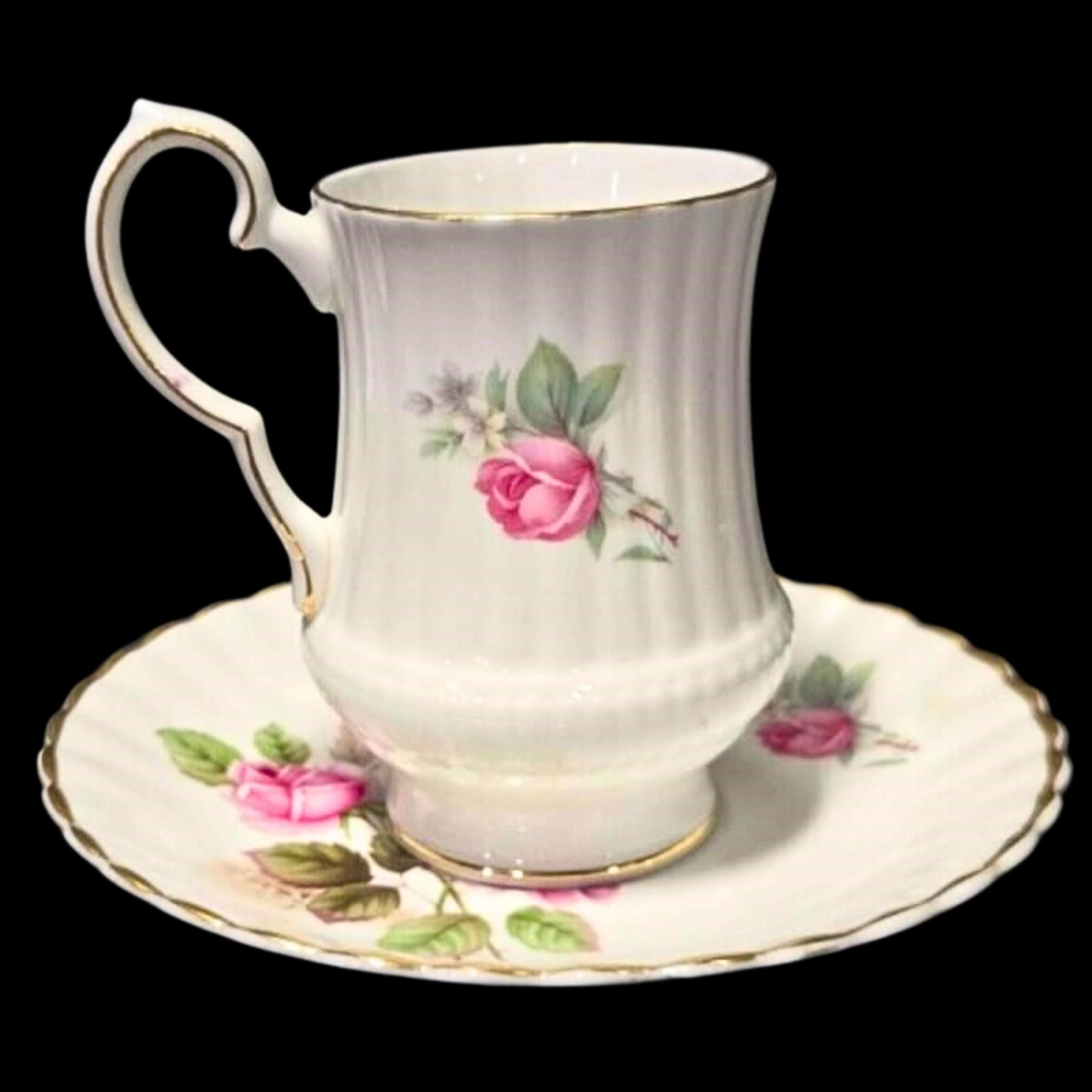 Royal Imperial Teacup and Saucer Pink Rose Bone China England Vintage