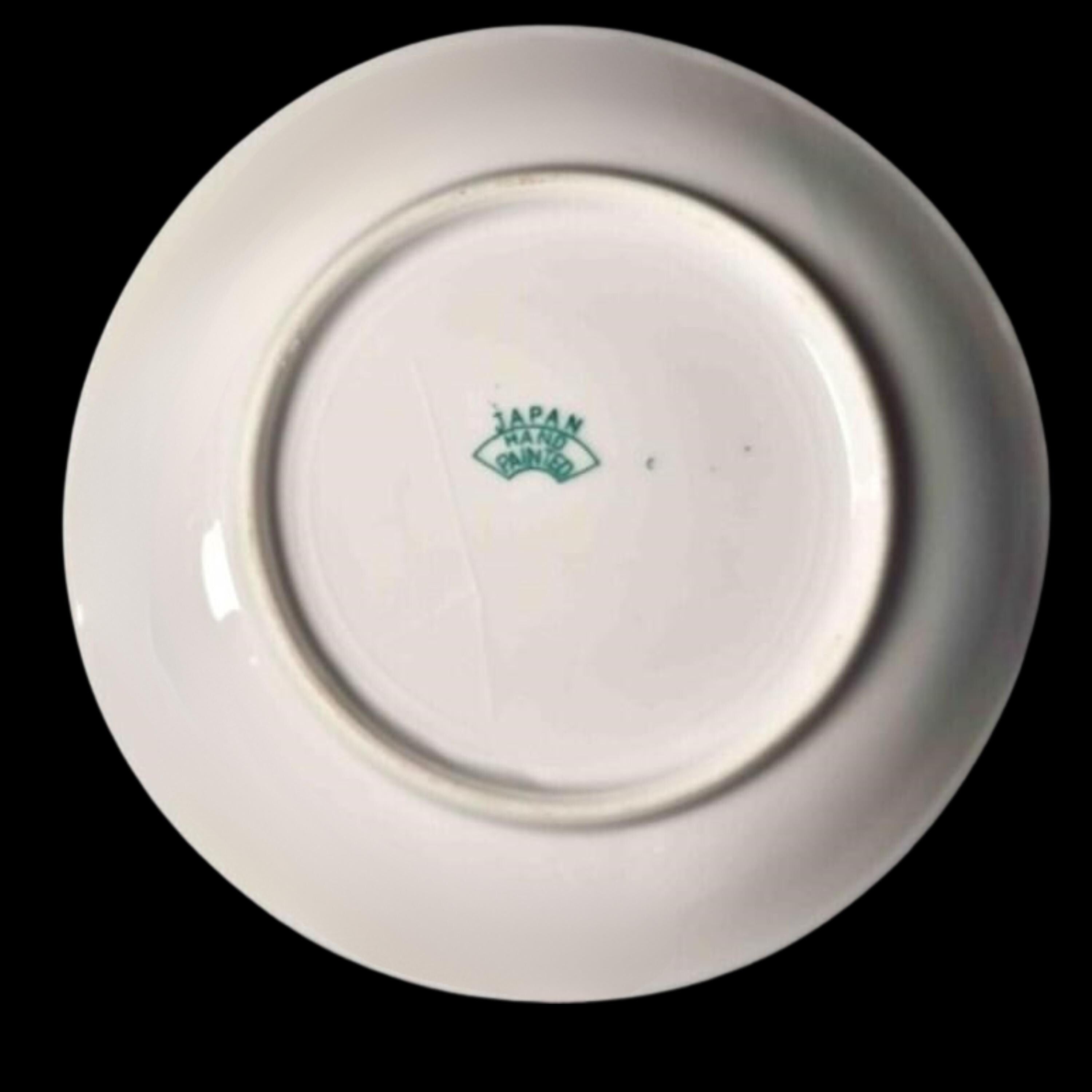 Porcelain China Vintage Teacup Japanese Cup and Saucer Set: Hand-Painted Art Deco Style