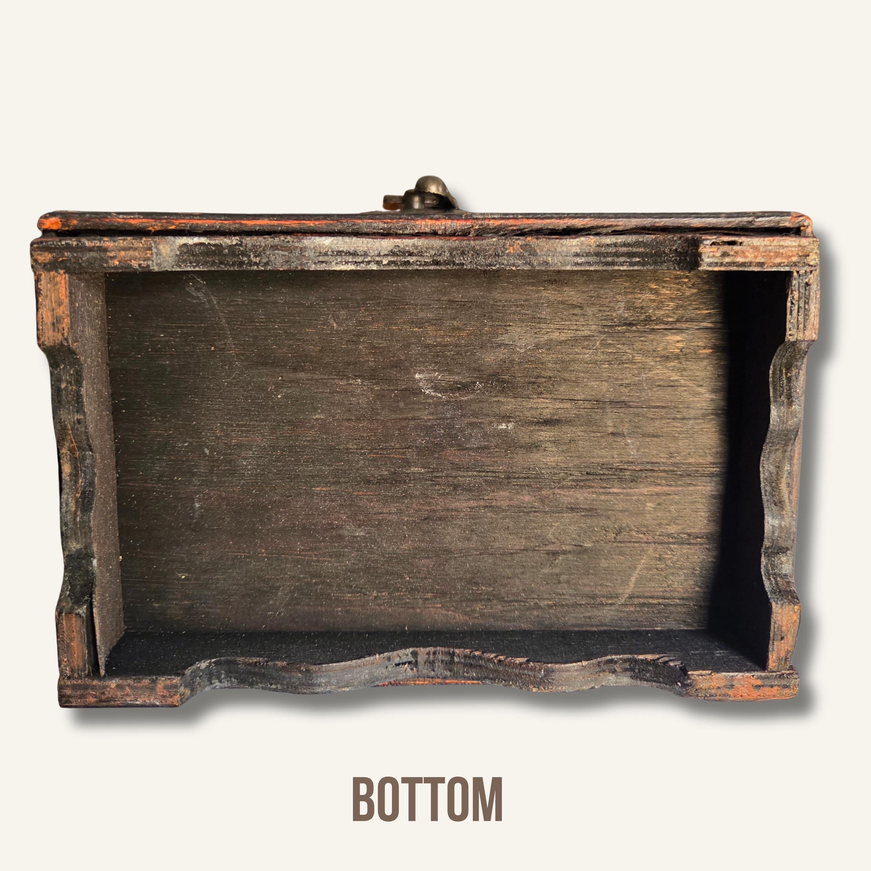 Boho Carved Wooden Keepsake Box: Rustic Trinket Storage, Small Decorative Jewelry Chest