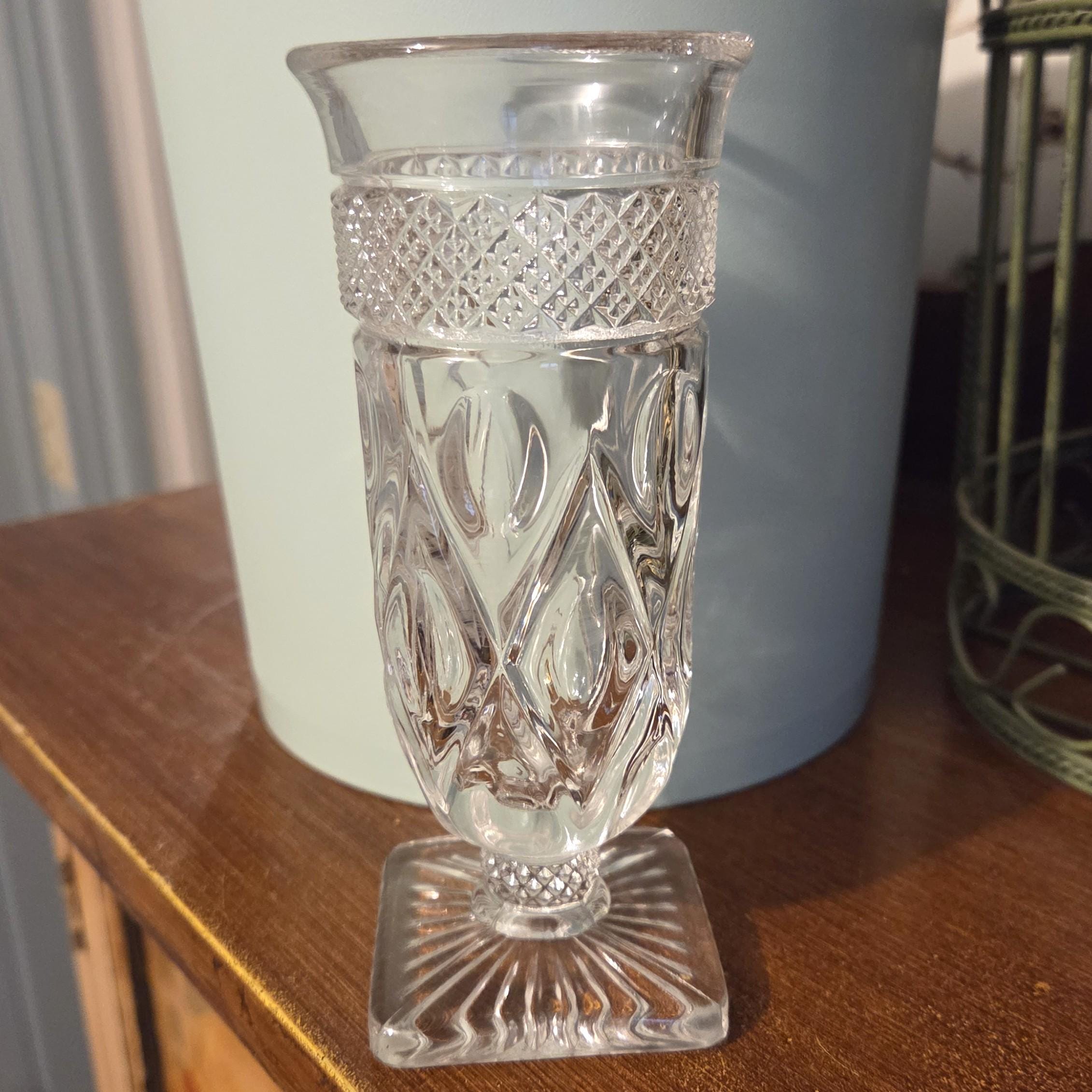 Imperial Cape Cod Parfait Glasses Clear Pressed Glass Vintage Dessert Cups Set of Six