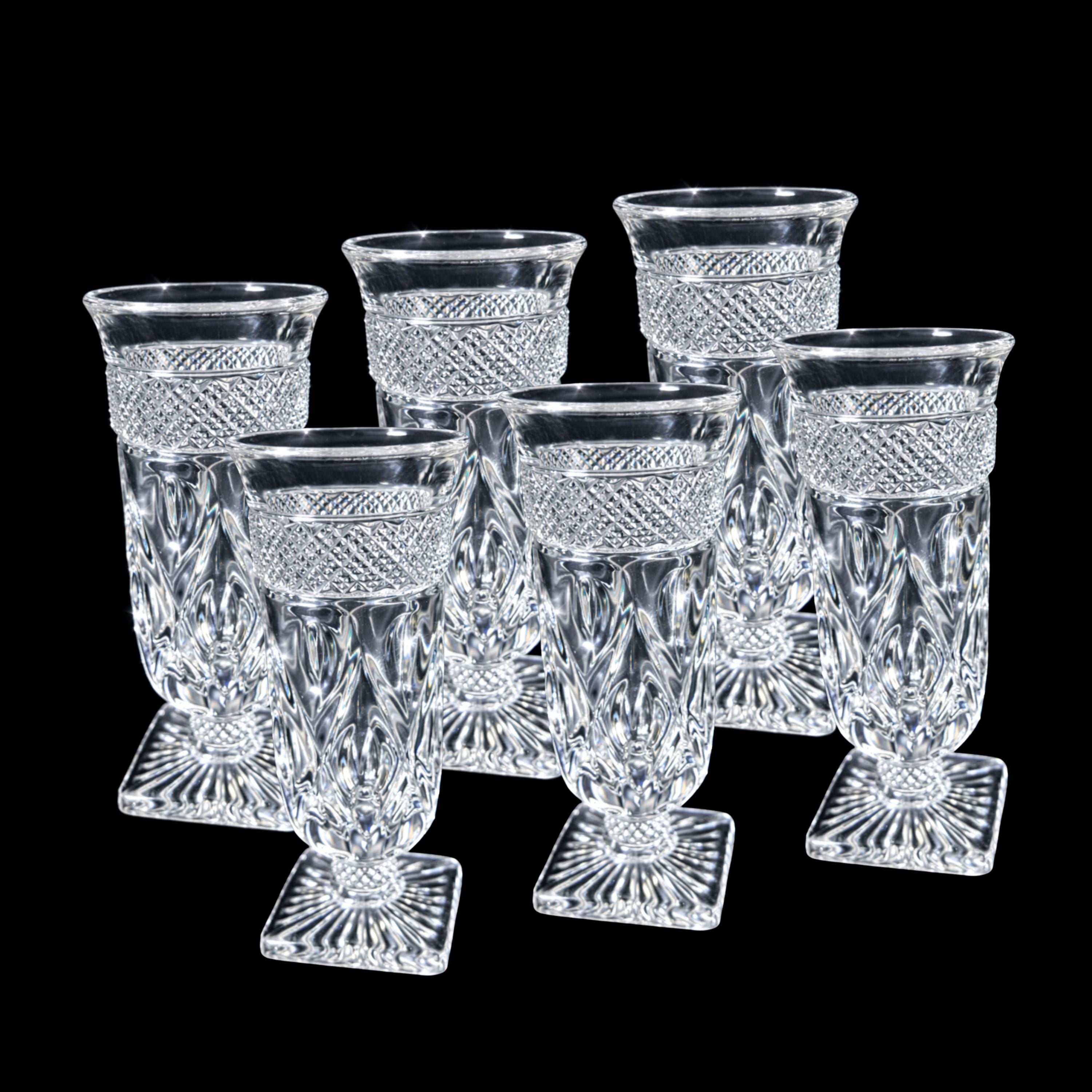 Imperial Cape Cod Parfait Glasses Clear Pressed Glass Vintage Dessert Cups Set of Six