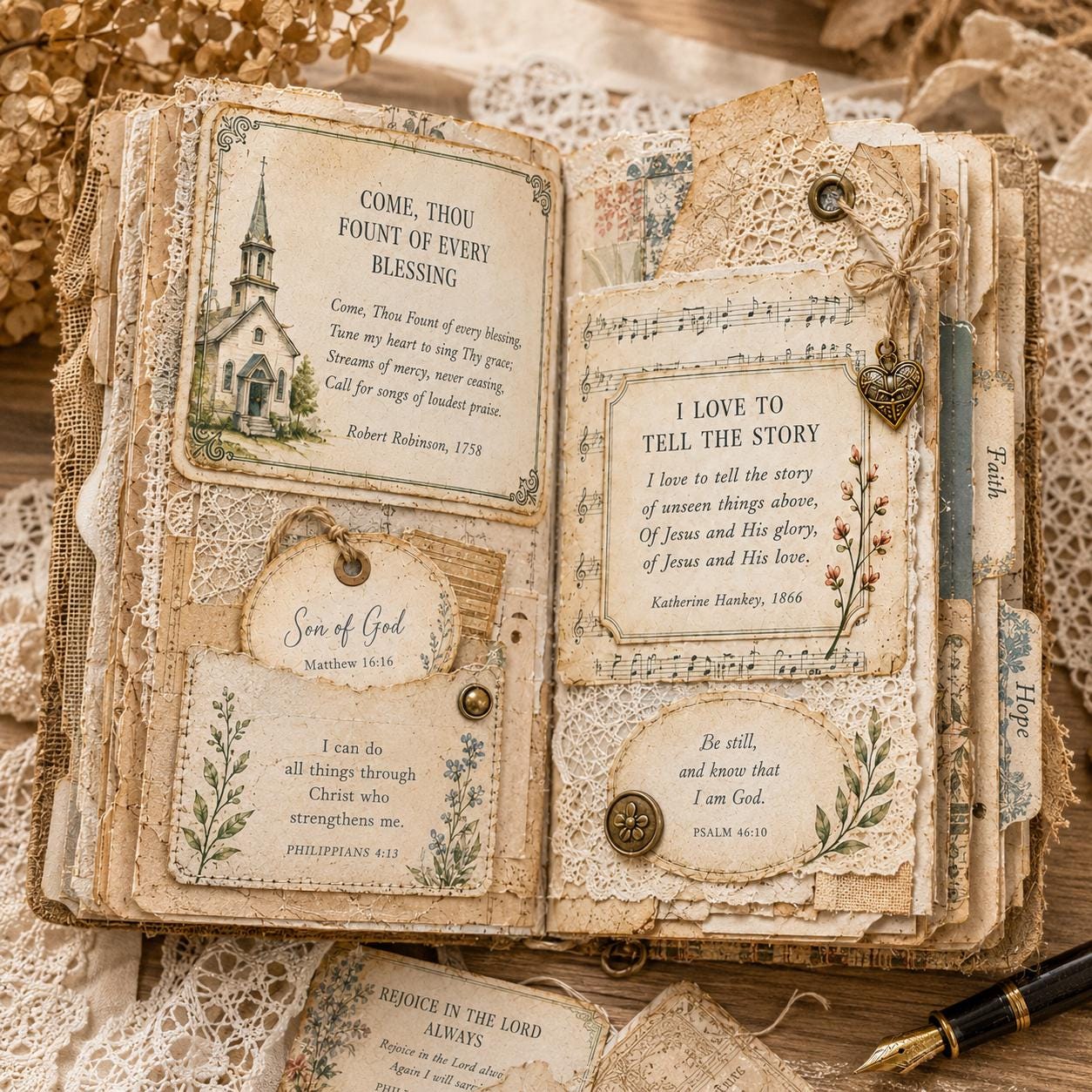 Christian Junk Journal Kit Prayer Cards Bible Journaling Scripture Verse Ephemera Printables Digital Download