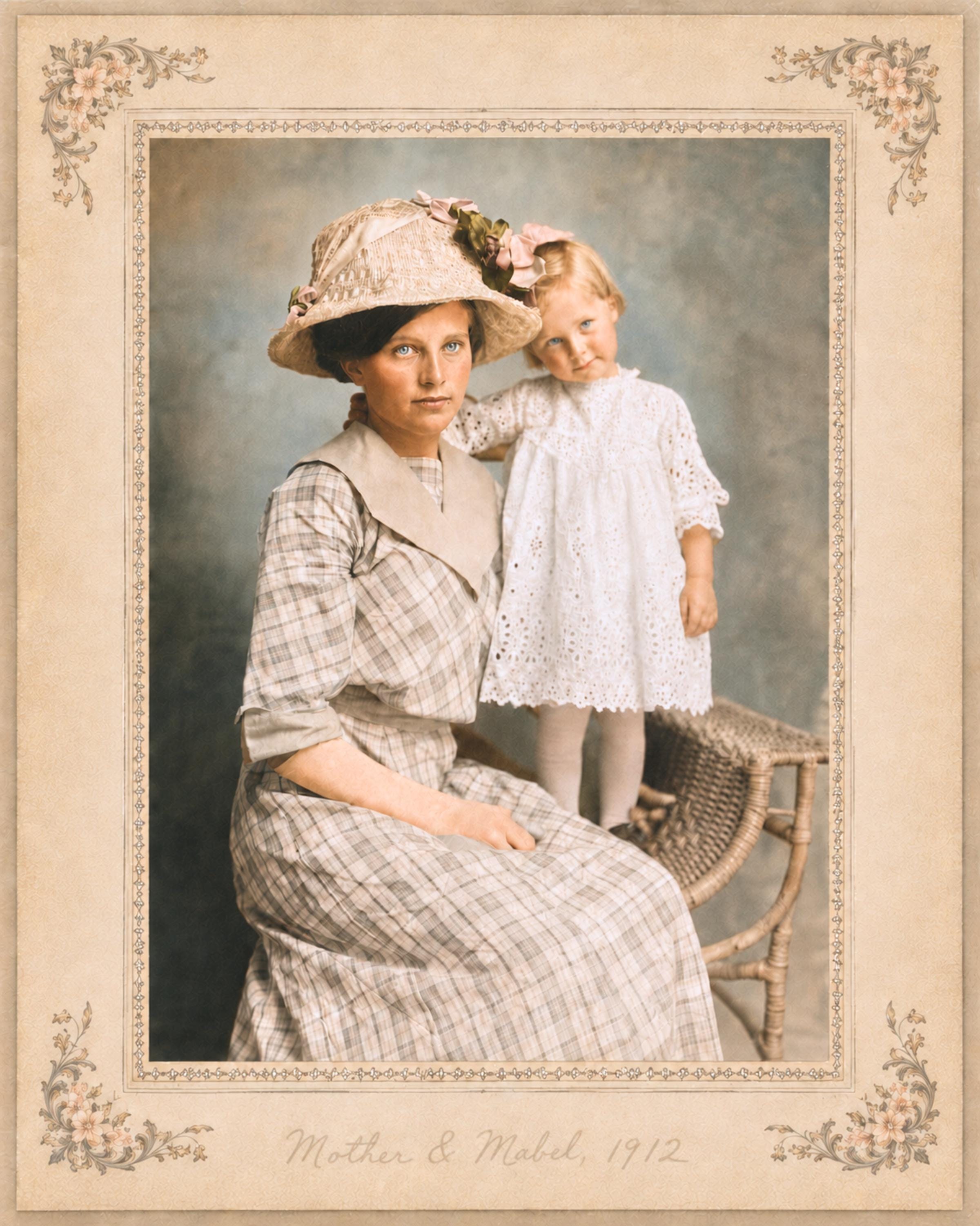 Vintage Home Decor Wall Art Prints - 1912 Mother & Child Family Photo