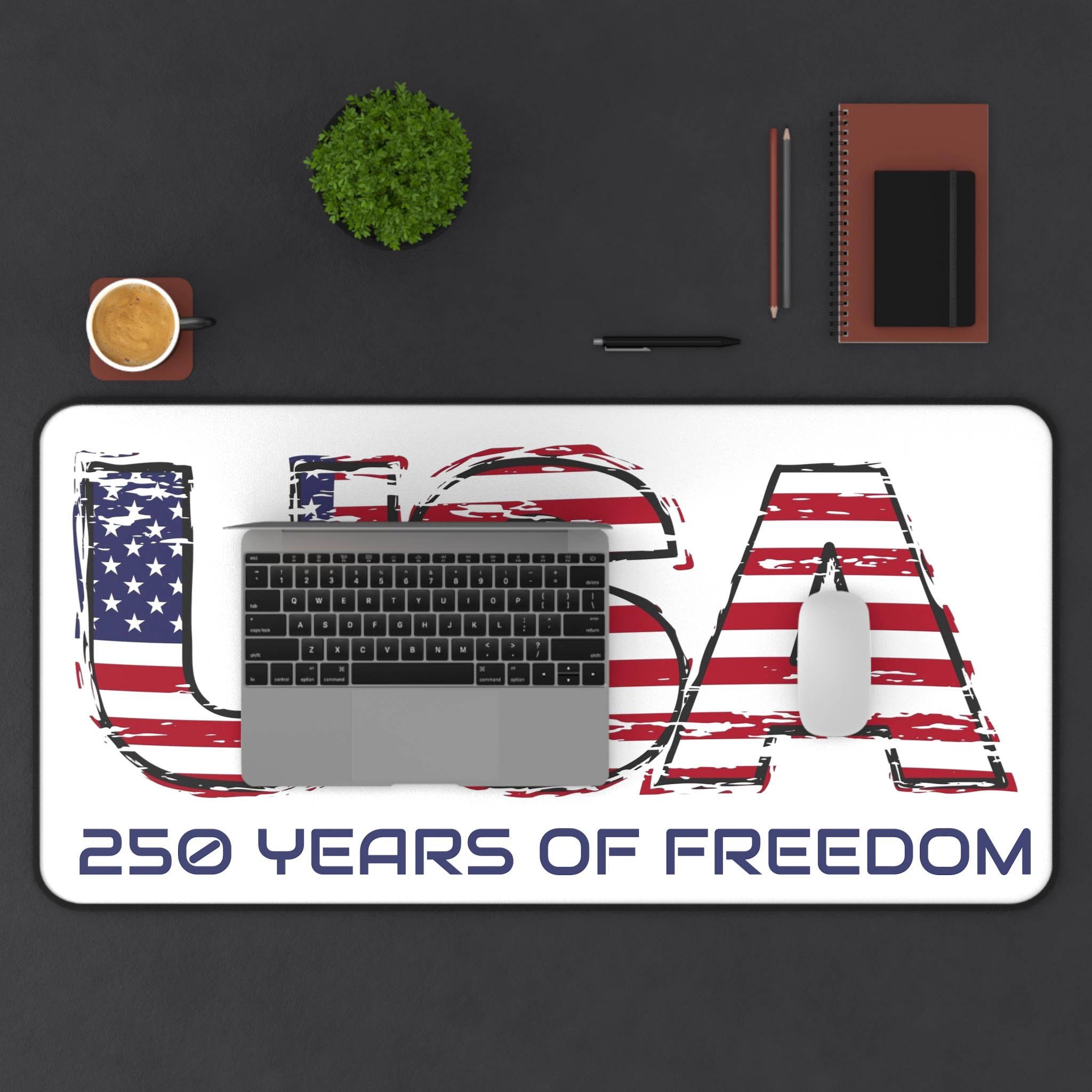 USA 250 Patriotic Desk Mat, Semisesquicentennial Decor, 250th Anniversary, Independence Day Gift