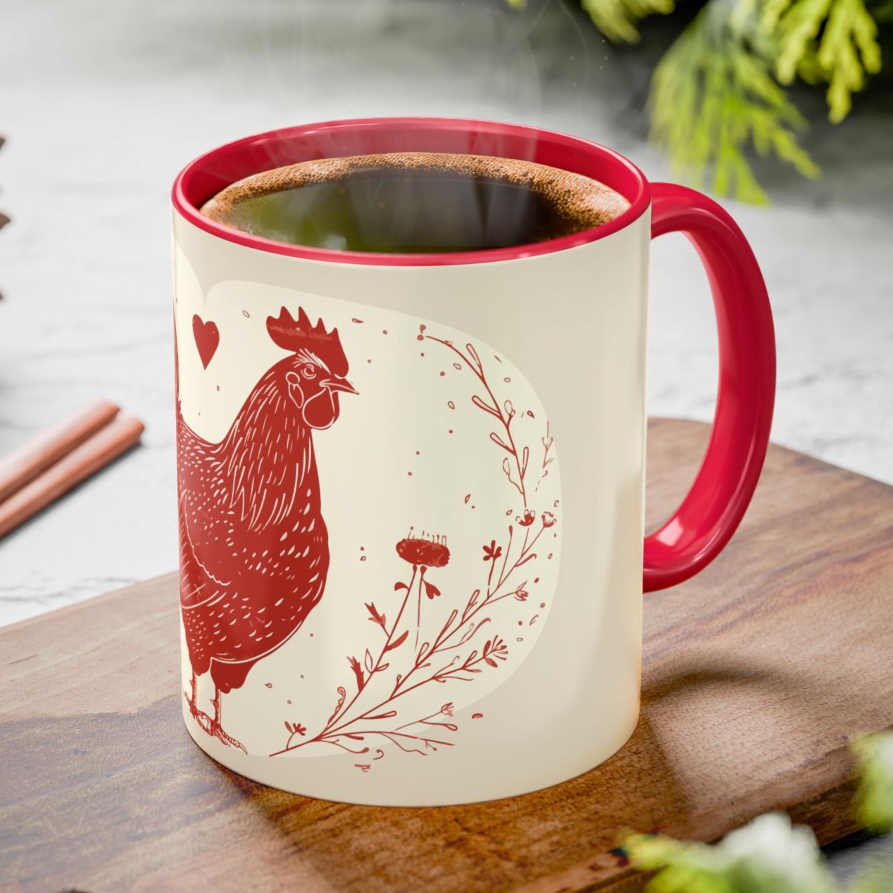 Farmhouse Rooster Coffee Mug for Cozy Cottagecore Kitchen and Country Home Decor