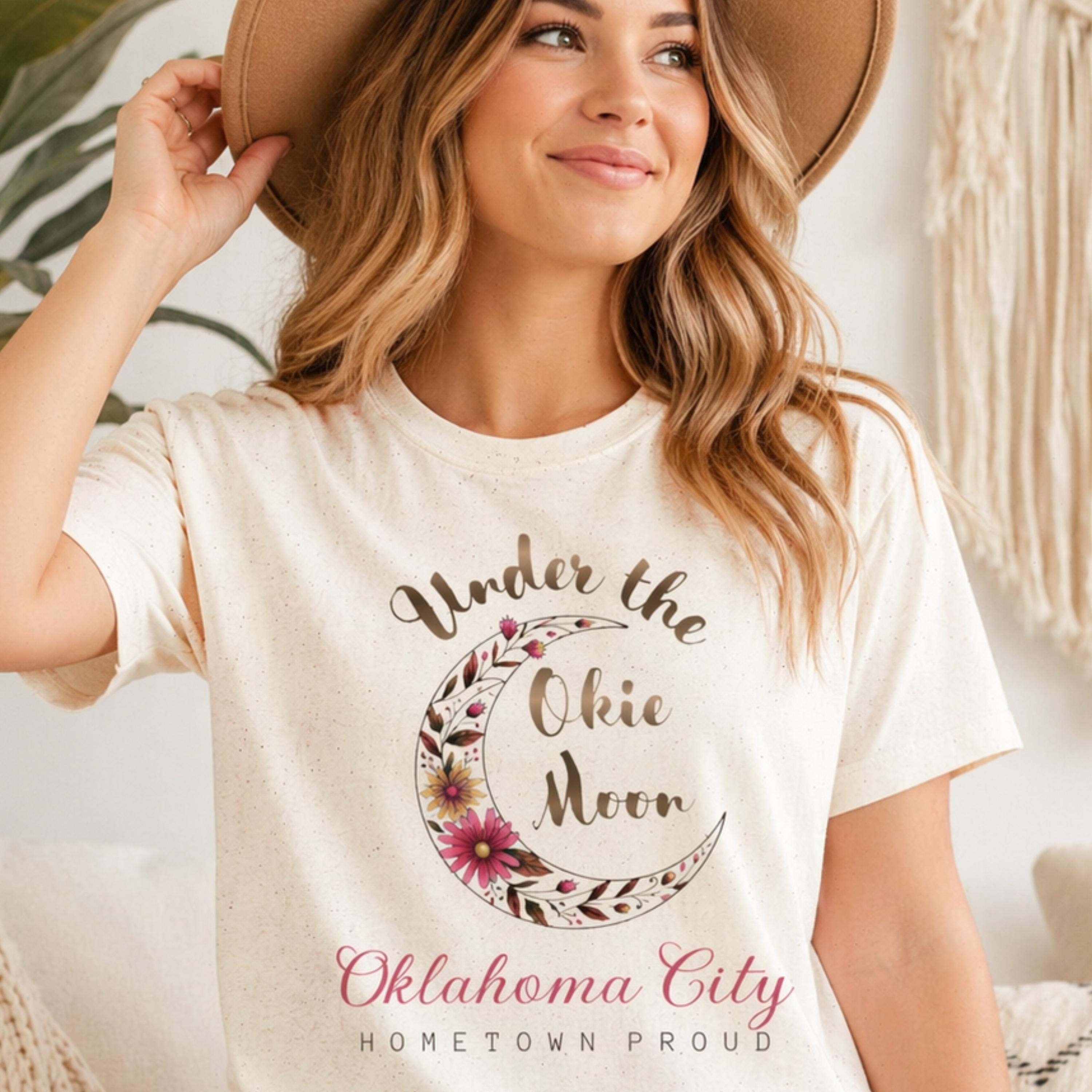 Oklahoma Personalized Tee, Custom Hometown Shirt, Okie Moon Graphic, Hometown Proud Gift