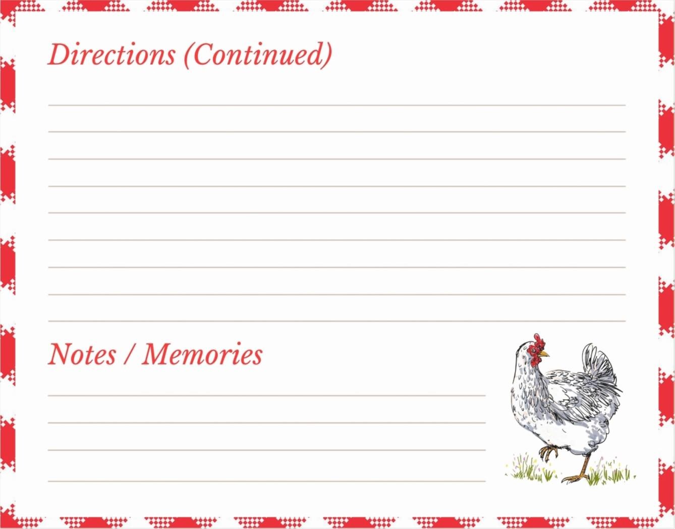 Recipe Cards Vintage Farmhouse Chicken Design Rustic Kitchen Gift Bridal Shower Housewarming