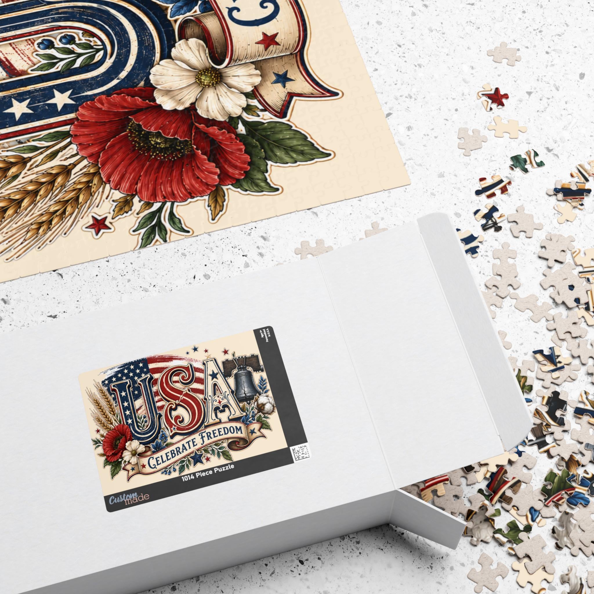 USA 250 Patriotic Puzzle, American Flag Jigsaw, Fourth of July Gift, Americana Decor