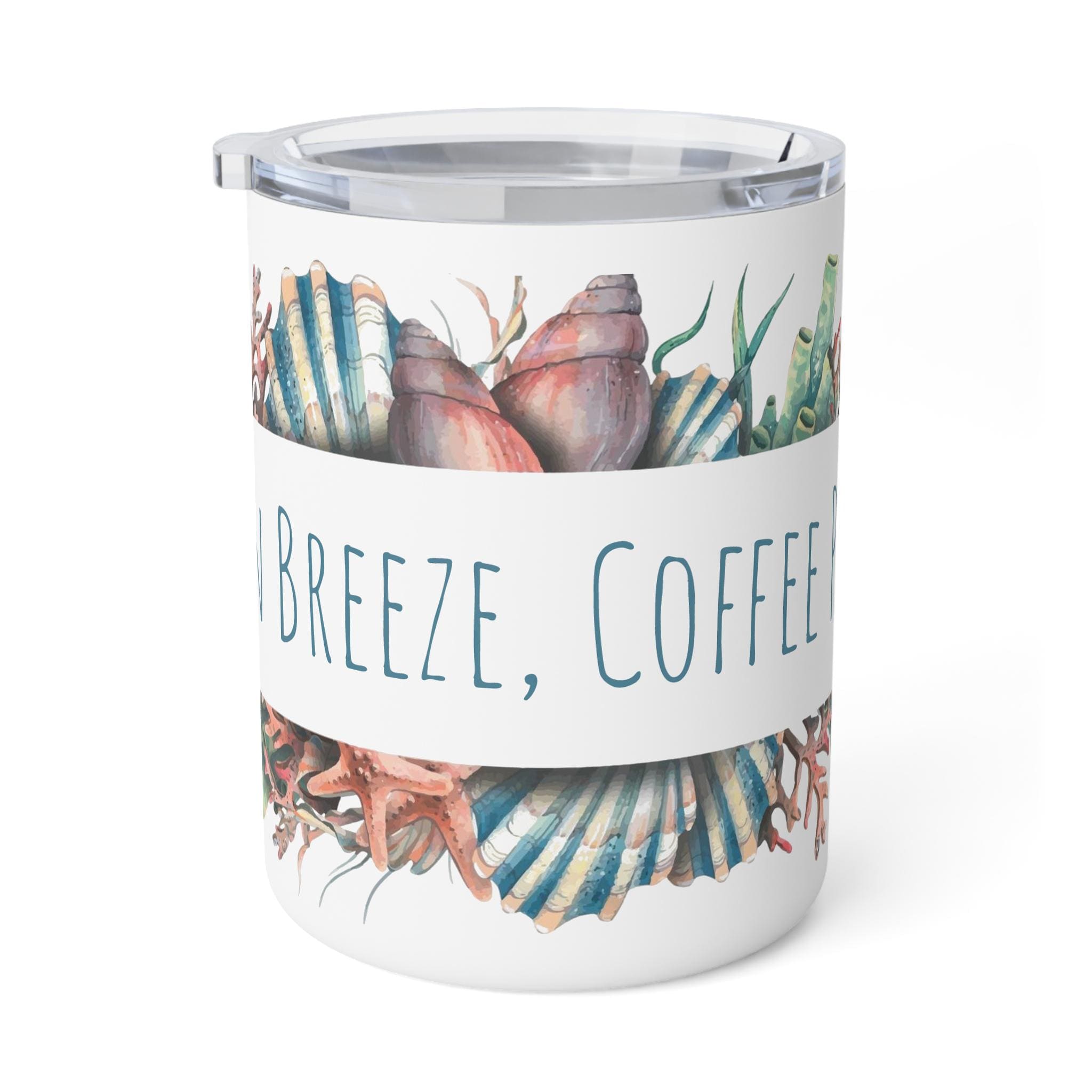 Ocean Breeze Coffee Please Insulated Coffee Mug | 10oz, Coastal Cottagecore Vintage
