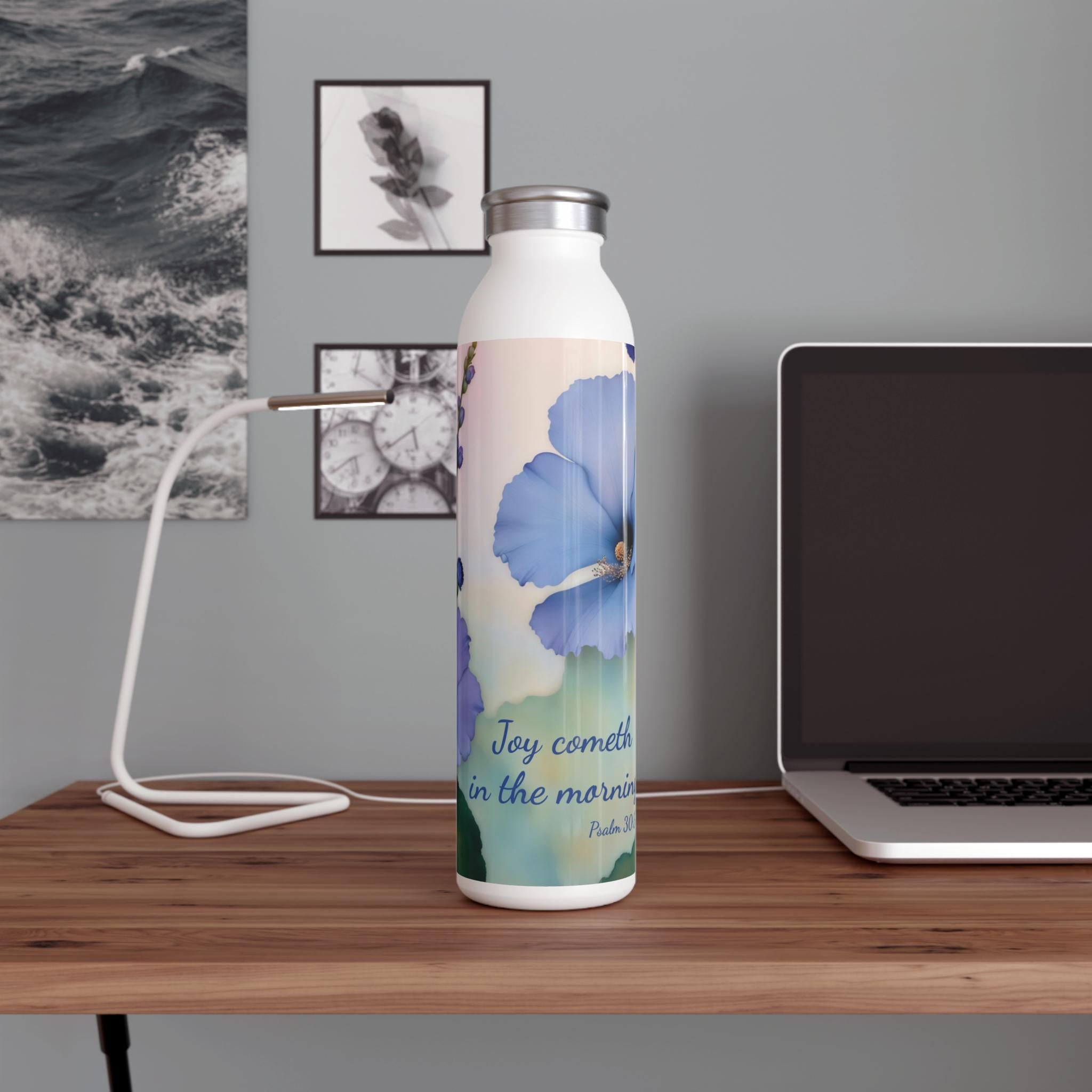 Christian Water Bottle Bible Verse Psalm 30:5 Gift for Women