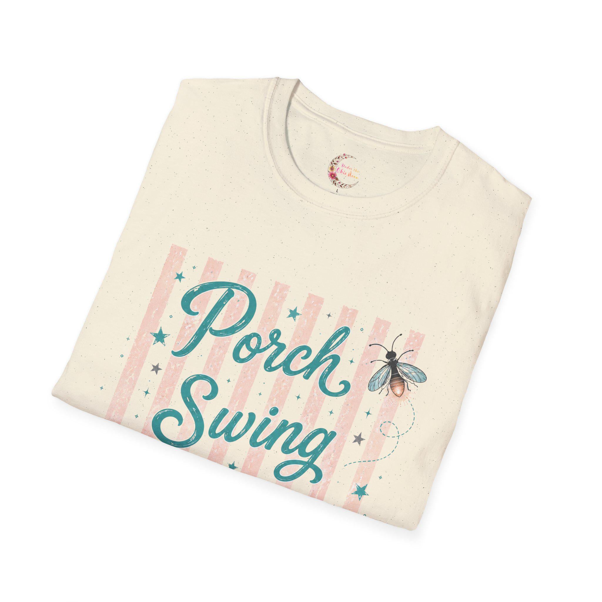 Summer Graphic Tee, Southern Porch Swing Shirt, Gildan Firefly Cotton Gift Women