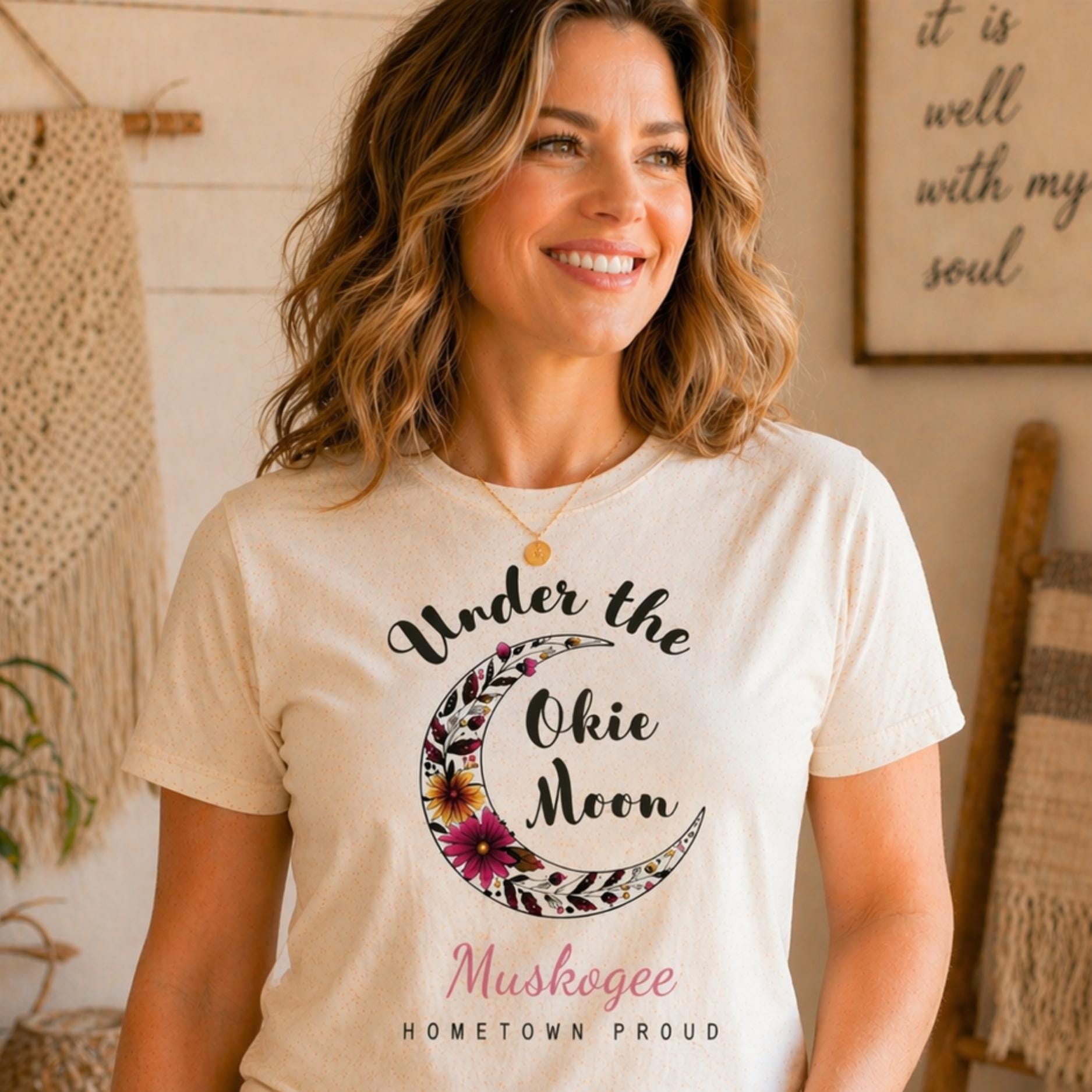 Oklahoma Personalized Tee, Custom Hometown Shirt, Okie Moon Graphic, Hometown Proud Gift