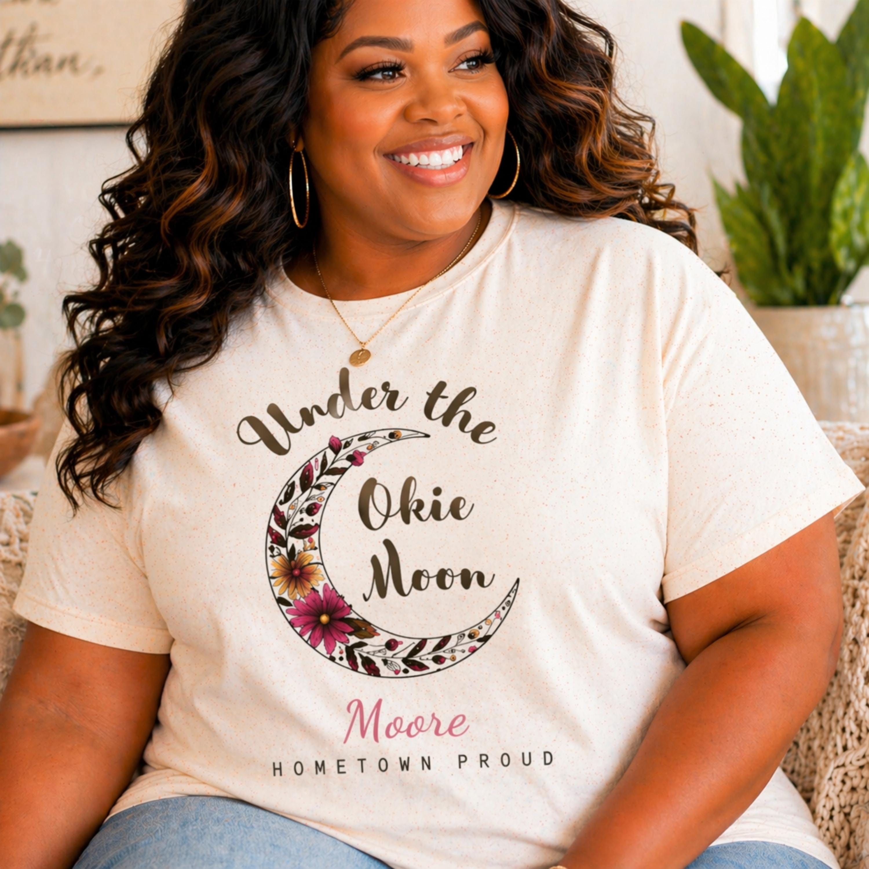 Oklahoma Personalized Tee, Custom Hometown Shirt, Okie Moon Graphic, Hometown Proud Gift