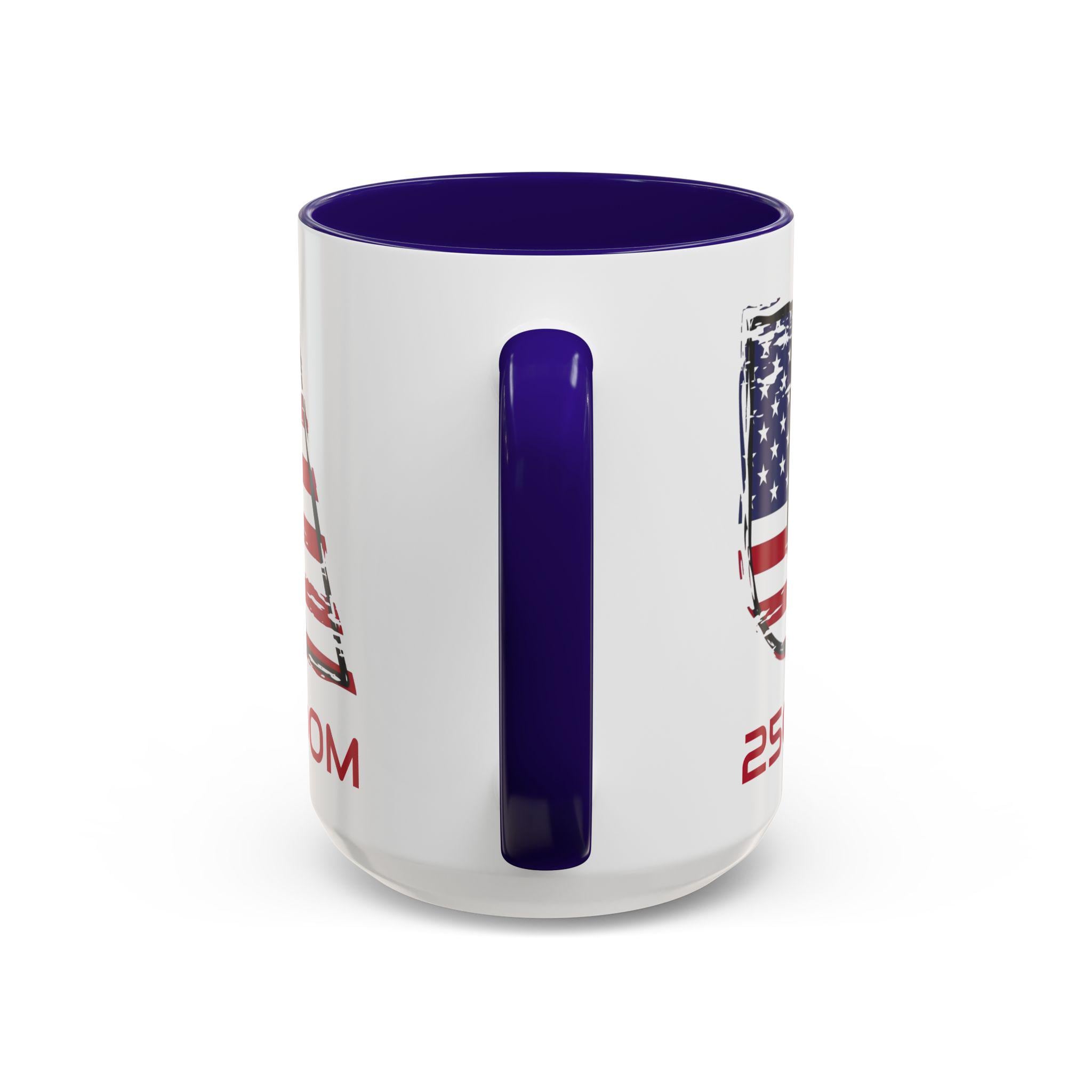 Patriotic USA Flag Coffee Mug, 250 Years of Freedom, Independence Gift for Veterans