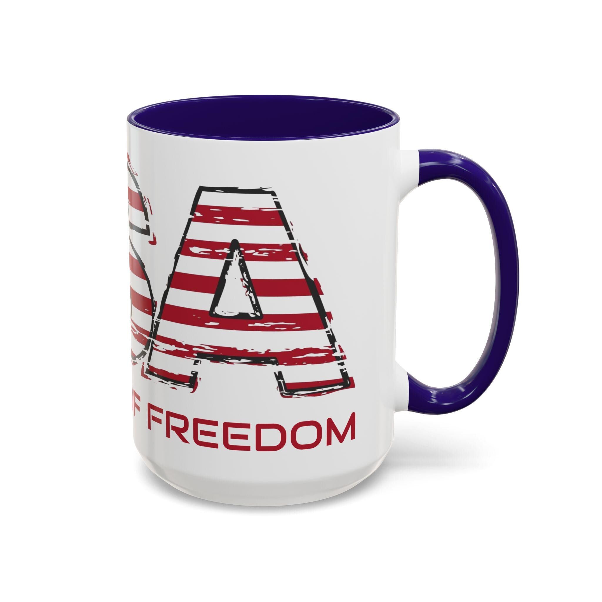 Patriotic USA Flag Coffee Mug, 250 Years of Freedom, Independence Gift for Veterans
