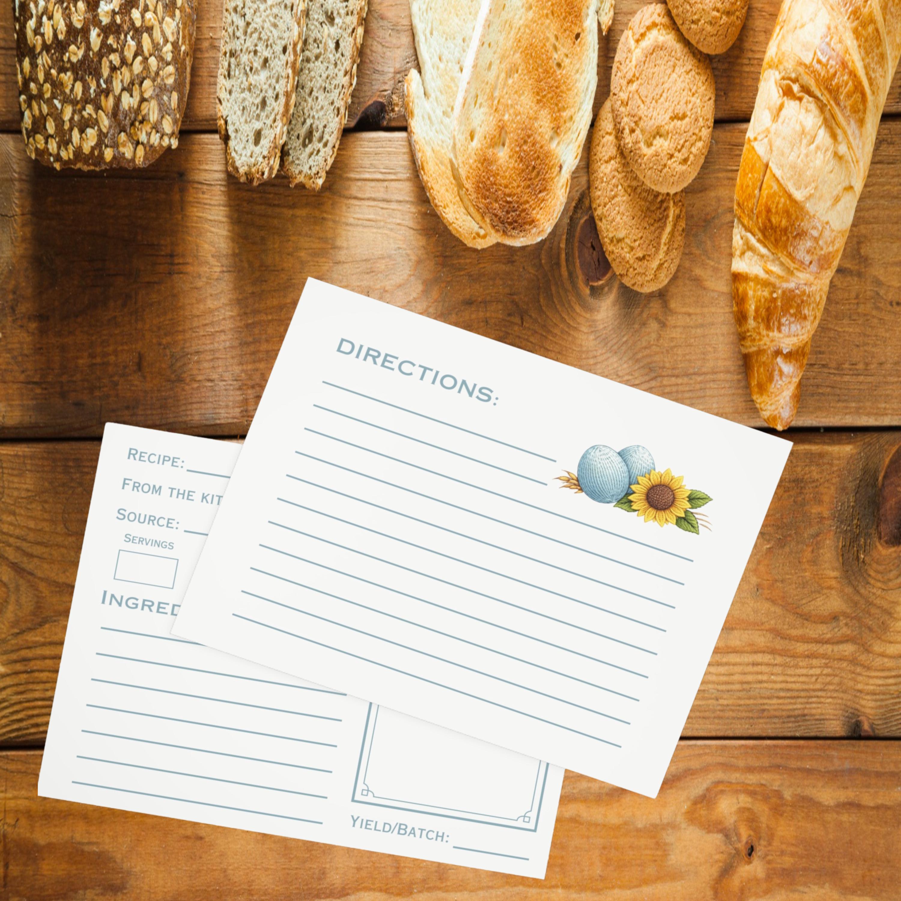 Gathering Eggs Recipe Cards: Printed Double Sided, Homestead Kitchen Stationery Set, Farmhouse Decor