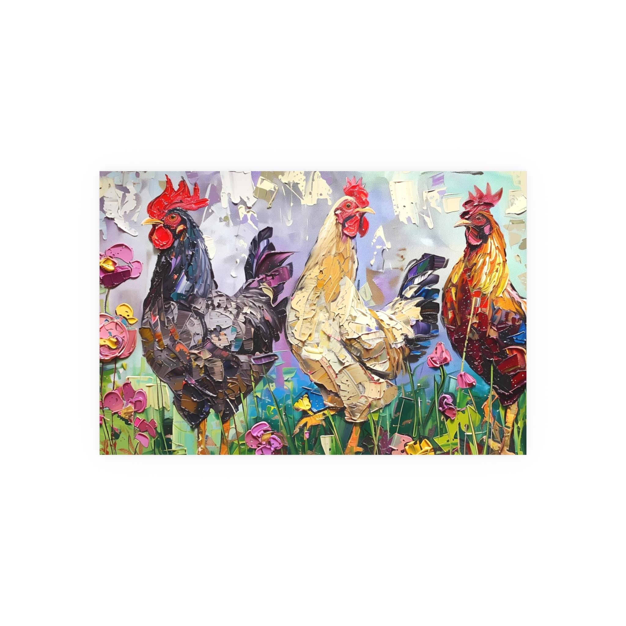 Painterly Rooster Art Poster, Farmhouse Rooster Print, Archival Matte Wall Art