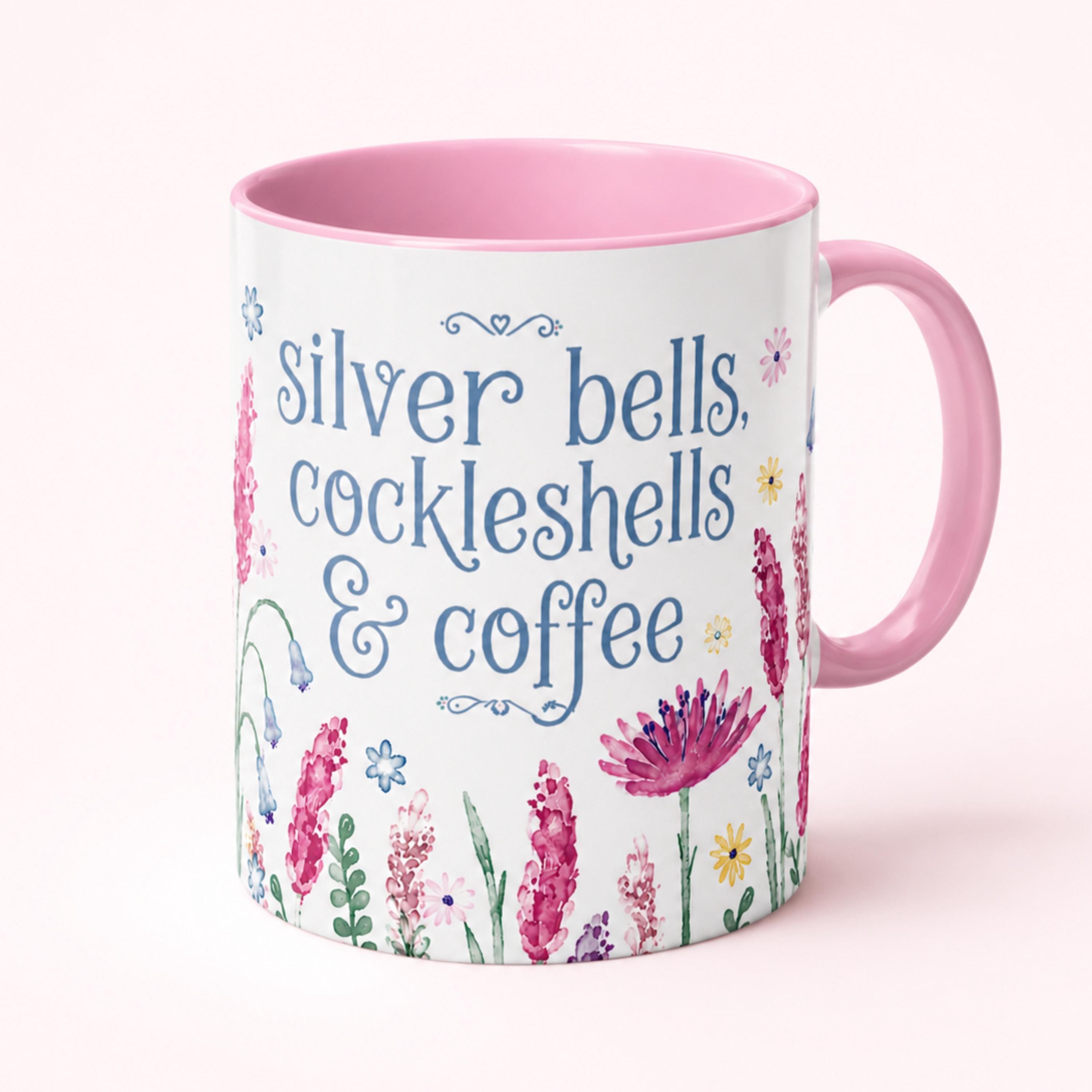 Botanical Floral Ceramic Mug, Cottagecore Whimsy Coffee Cup Cozy Moment Drinkware