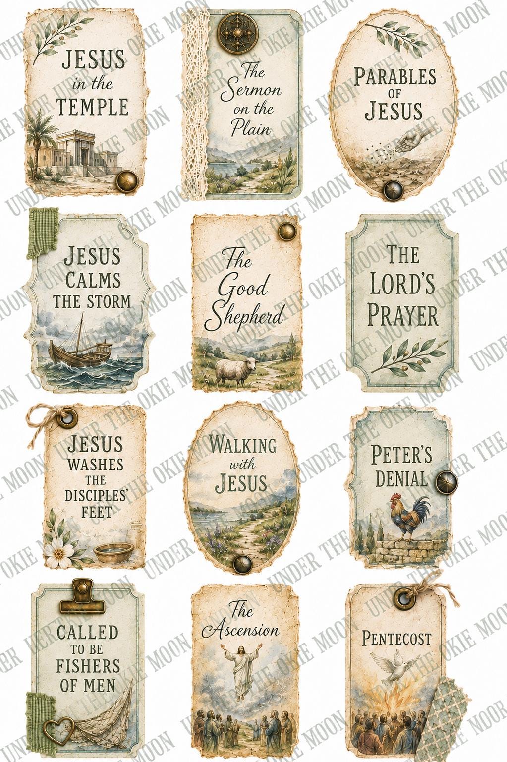 Christian Junk Journal Kit Prayer Cards Bible Journaling Scripture Verse Ephemera Printables Digital Download