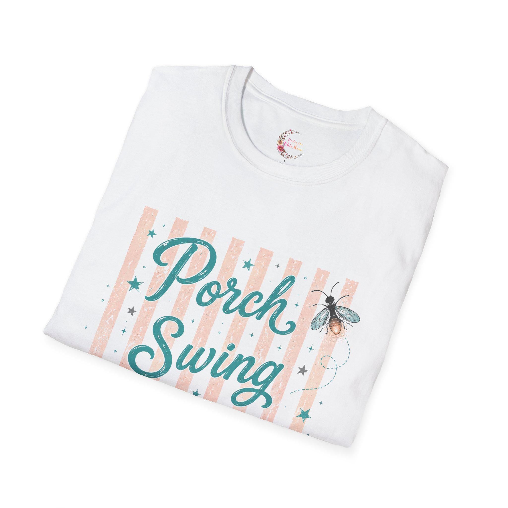 Summer Graphic Tee, Southern Porch Swing Shirt, Gildan Firefly Cotton Gift Women