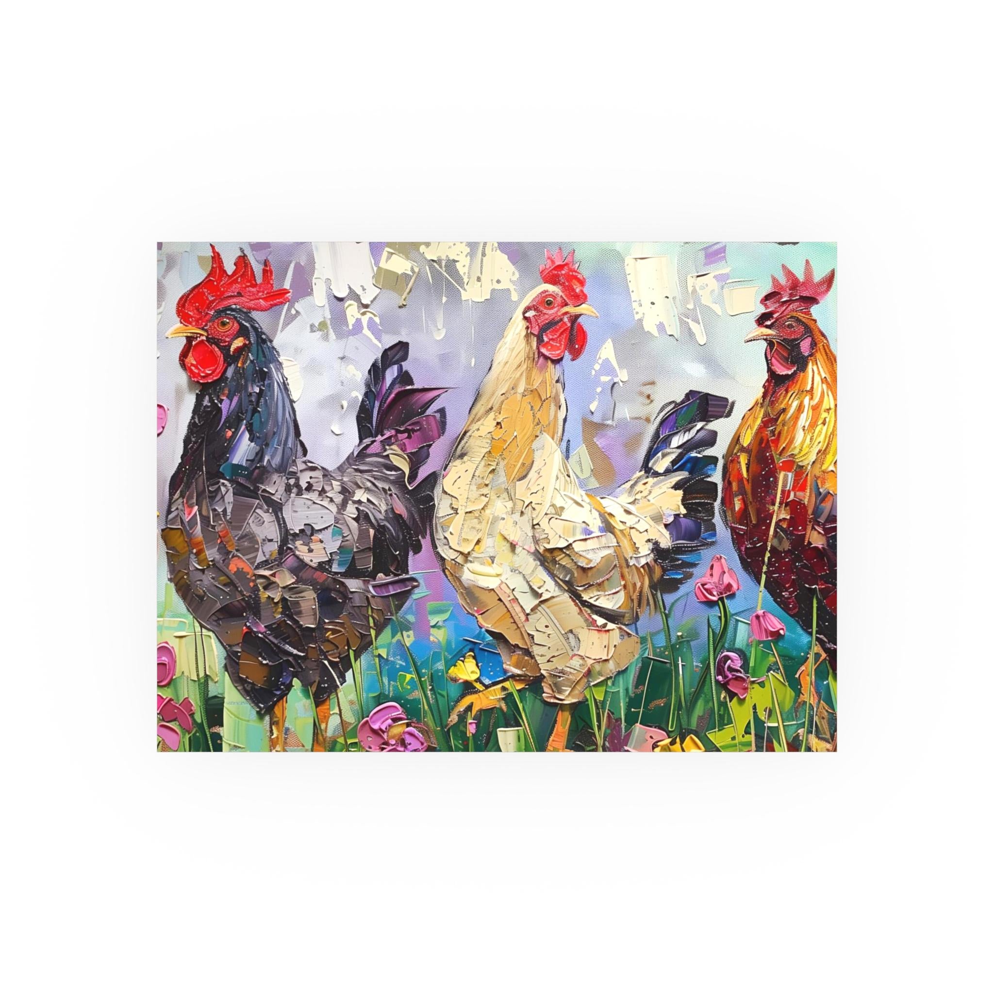 Painterly Rooster Art Poster, Farmhouse Rooster Print, Archival Matte Wall Art