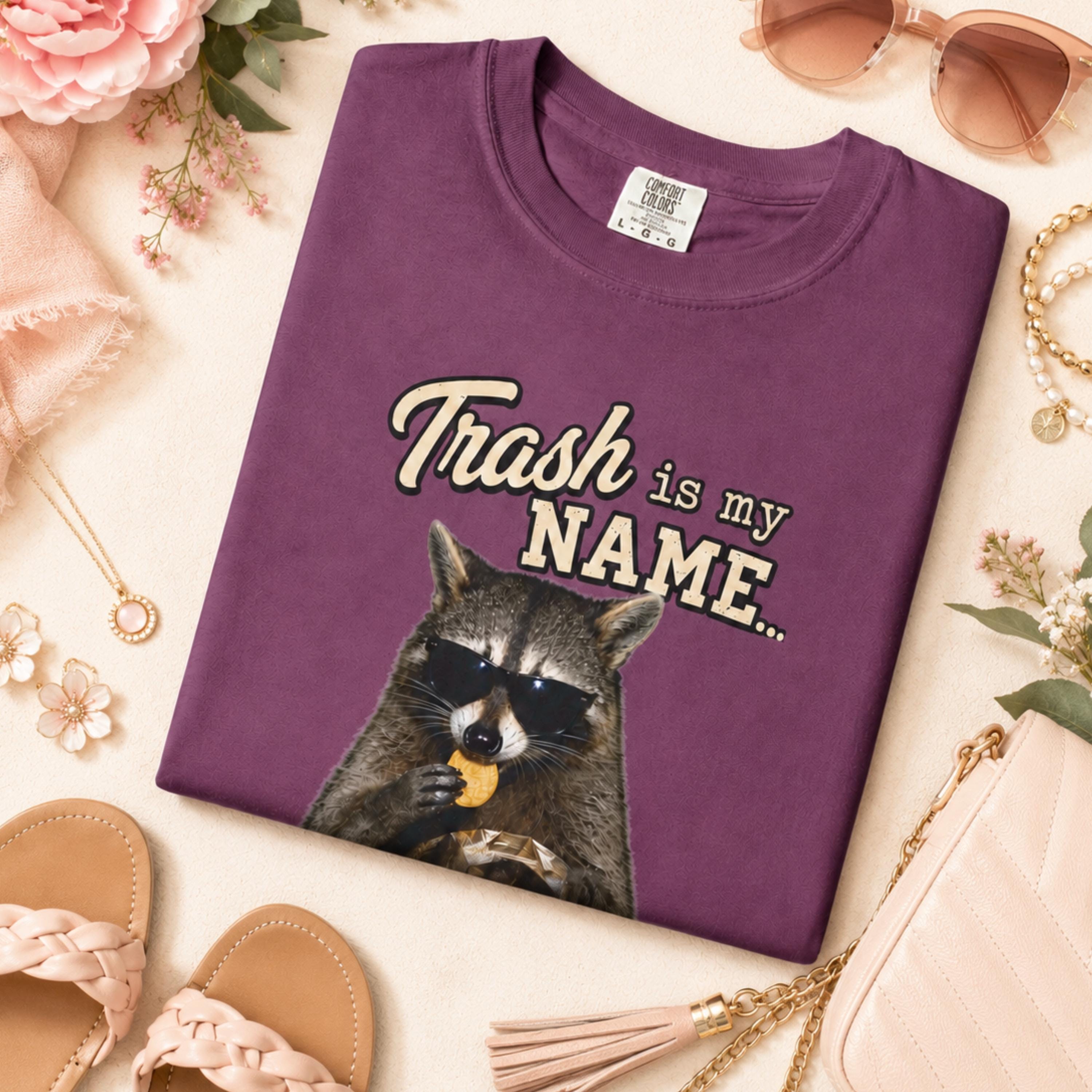 Raccoon Trash Panda Tee: Funny Animal Graphic Shirt, Comfort Colors Unisex Apparel, Meme T-Shirt, Snack Lover Gifts for Him Her Friends